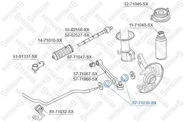Сайлентблок рычага STELLOX 87-71030-SX