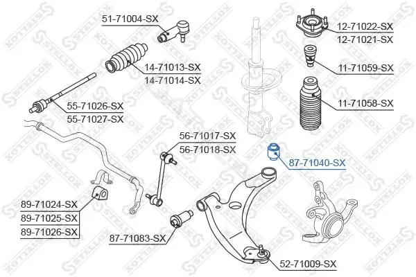 Сайлентблок рычага STELLOX 87-71040-SX