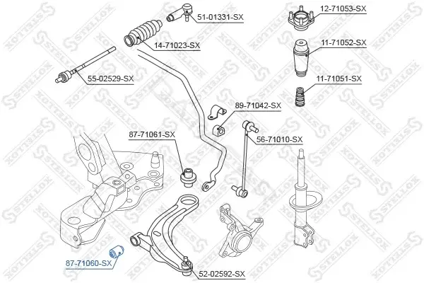 Сайлентблок рычага STELLOX 87-71060-SX