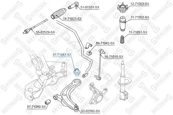 Сайлентблок рычага STELLOX 87-71061-SX