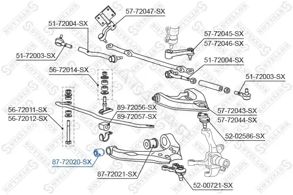 Сайлентблок рычага STELLOX 87-72020-SX