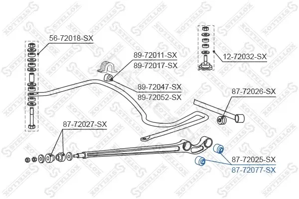 Сайлентблок рычага STELLOX 87-72077-SX