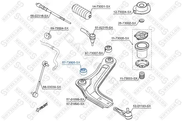 Сайлентблок рычага STELLOX 87-73006-SX