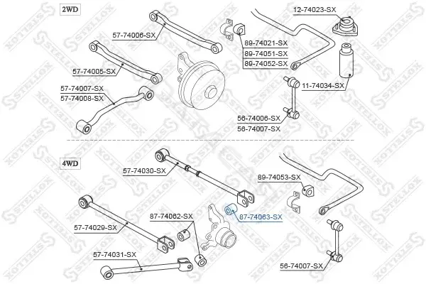 Сайлентблок рычага STELLOX 87-74063-SX