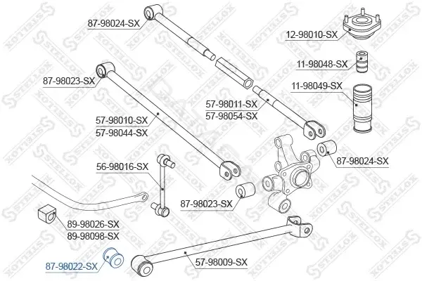 Сайлентблок рычага STELLOX 87-98022-SX