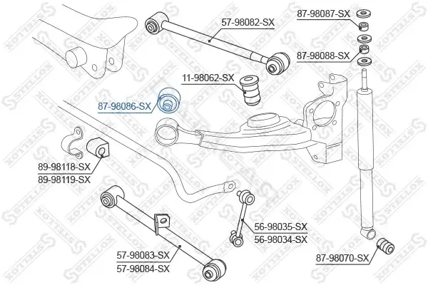 Сайлентблок рычага STELLOX 87-98086-SX