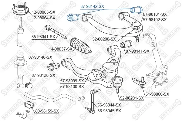 Сайлентблок рычага STELLOX 87-98142-SX