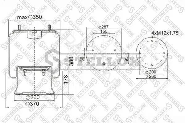 Пневмоподушка STELLOX 90-02851-SX