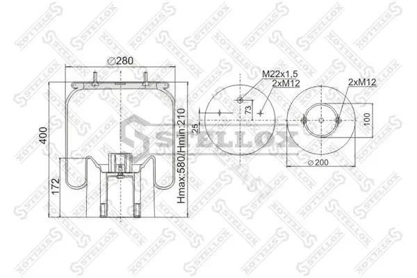 Пневмоподушка STELLOX 90-41572-SX