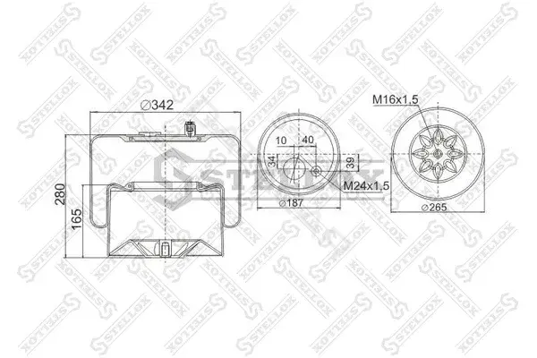 Пневмоподушка STELLOX 90-41833-SX