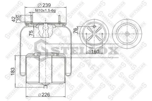 Пневмоподушка STELLOX 90-67601-SX