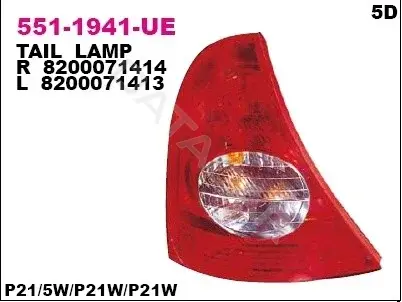 Задние фонари DEPO 551-1941L-UE