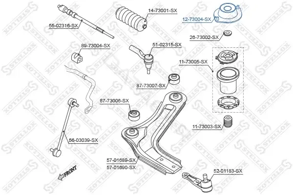 Опора амортизатора STELLOX 12-73004-SX
