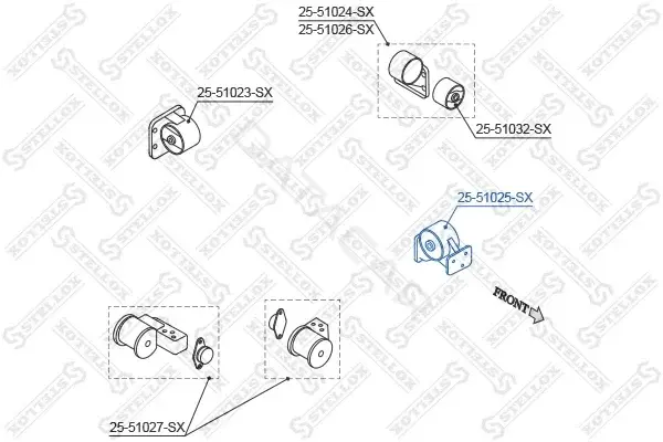 Подушка двигателя (Опора) STELLOX 25-51025-SX
