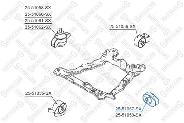 Подушка двигателя (Опора) STELLOX 25-51057-SX