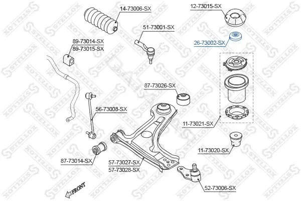 Опора амортизатора STELLOX 26-73002-SX