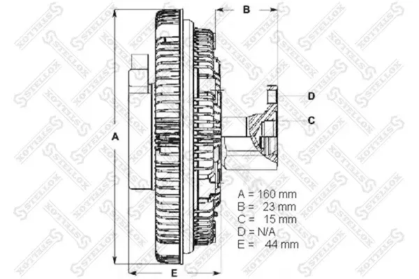 Вискомуфта вентилятора STELLOX 30-00411-SX