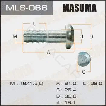 Болт колесный MASUMA MLS-066