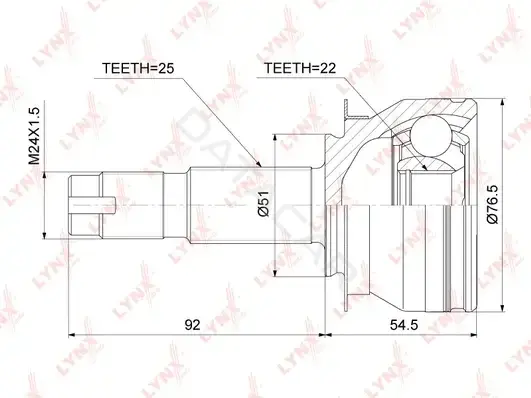 Шрус LYNXAUTO CO-3872