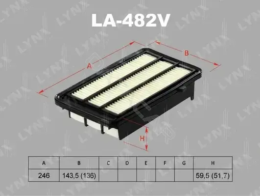 Воздушный фильтр LYNXAUTO LA-482V