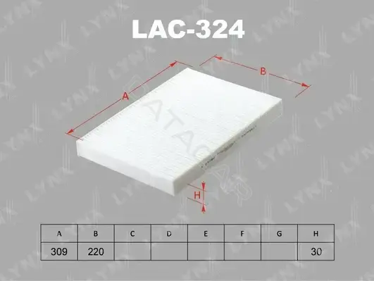 Фильтр салонный LYNXAUTO LAC-324
