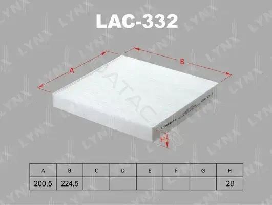 Фильтр салонный LYNXAUTO LAC-332