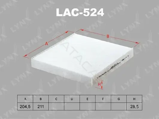 Фильтр салонный LYNXAUTO LAC-524