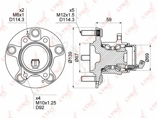 Подшипник ступицы LYNXAUTO WH-1381