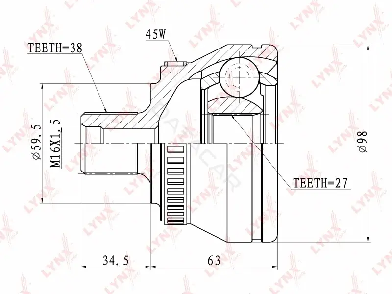 Шрус LYNXAUTO CO-1202A