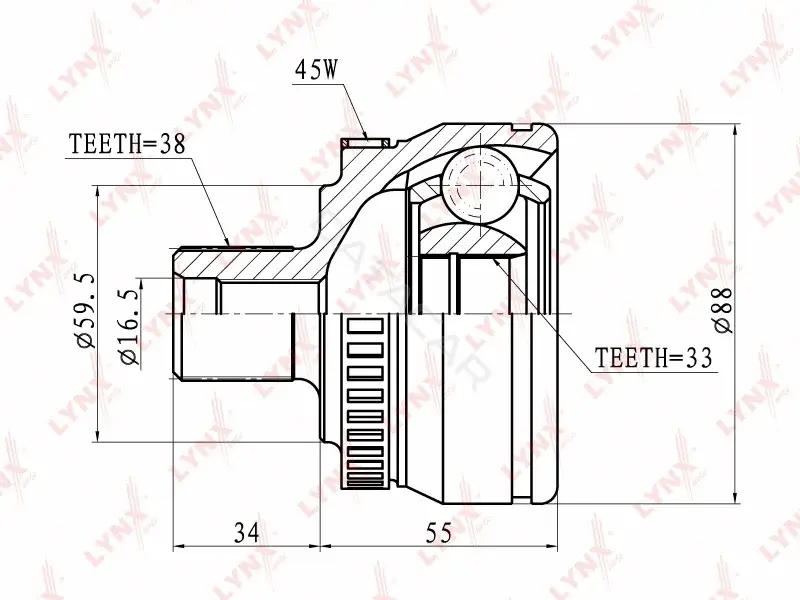Шрус LYNXAUTO CO-1203A