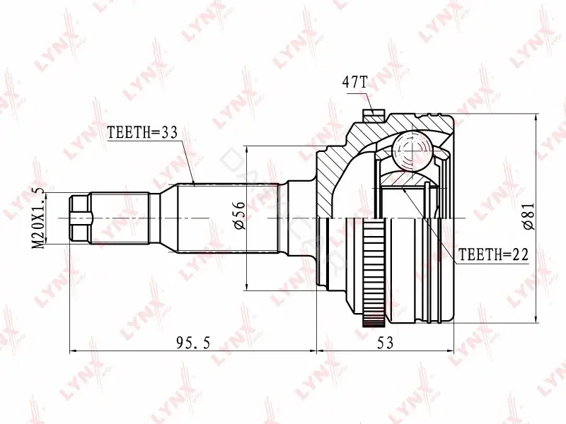 Шрус LYNXAUTO CO-1808A