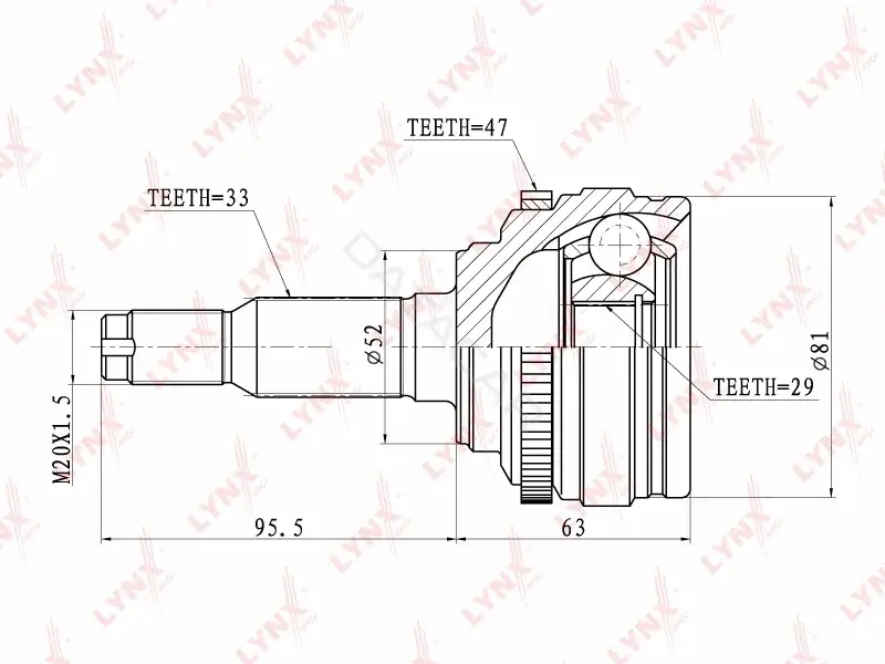 Шрус LYNXAUTO CO-1809A