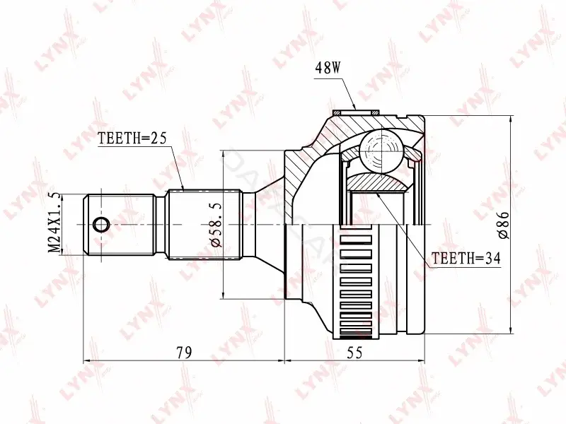 Шрус LYNXAUTO CO-2239A