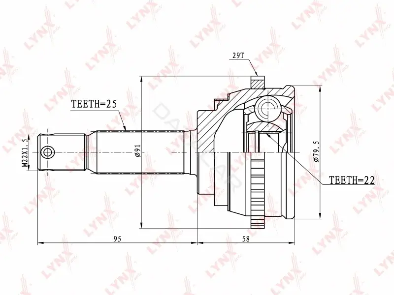 Шрус LYNXAUTO CO-3604A