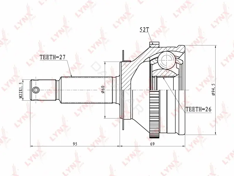 Шрус LYNXAUTO CO-3624A