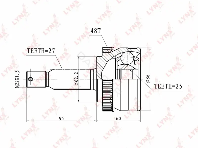 Шрус LYNXAUTO CO-3626A