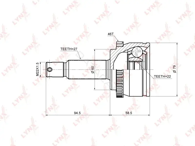 Шрус LYNXAUTO CO-3635A