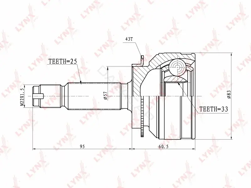 Шрус LYNXAUTO CO-3640A
