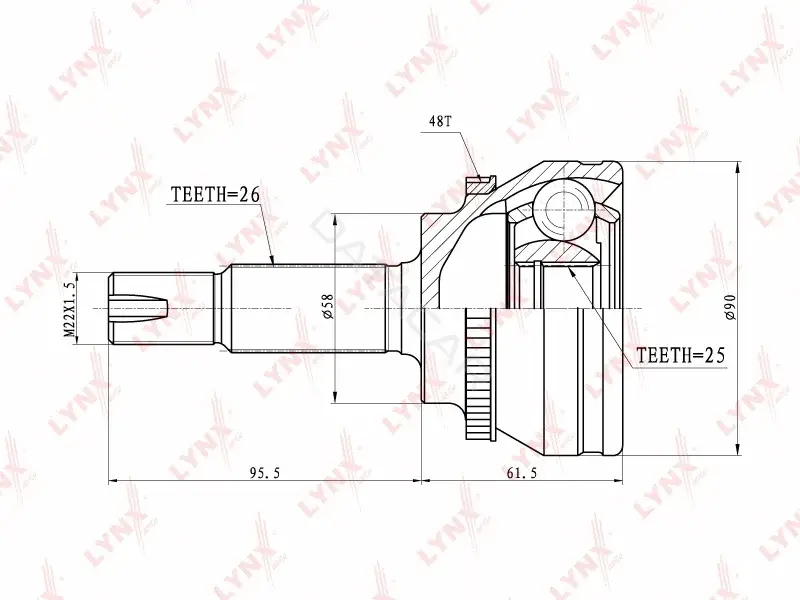 Шрус LYNXAUTO CO-3647A