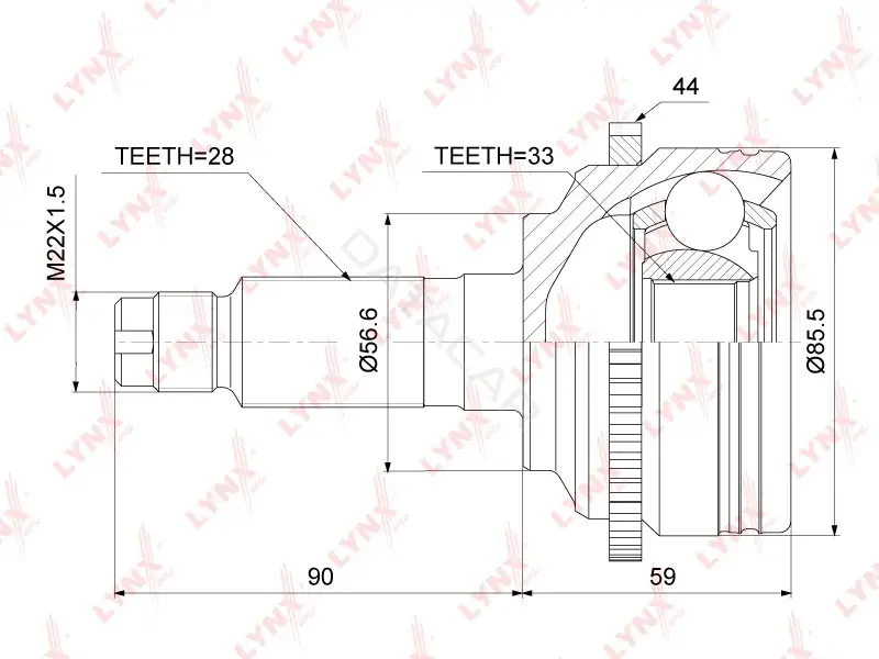 Шрус LYNXAUTO CO-3687A