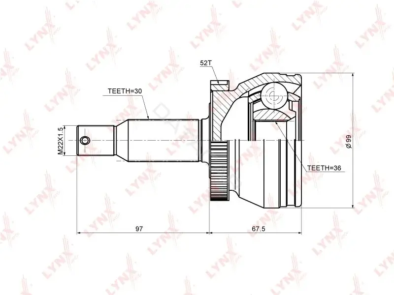 Шрус LYNXAUTO CO-3695A