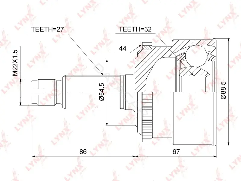 Шрус LYNXAUTO CO-3745A