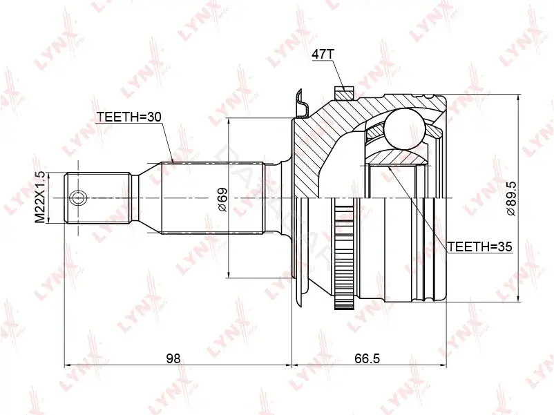 Шрус LYNXAUTO CO-3774A