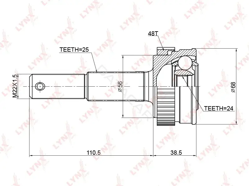 Шрус LYNXAUTO CO-3775A
