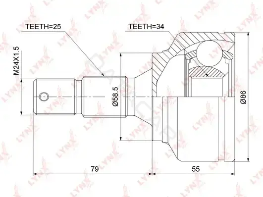 Шрус LYNXAUTO CO-3824