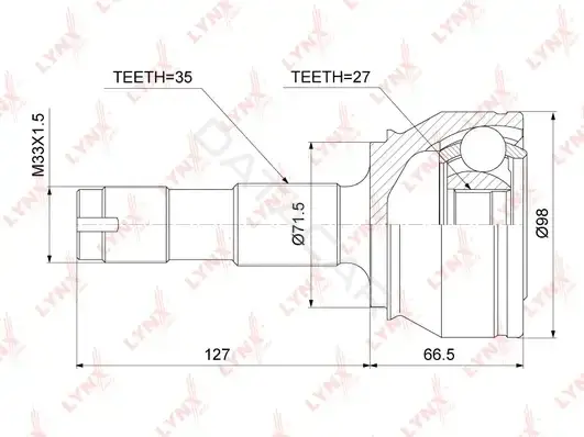 Шрус LYNXAUTO CO-3842