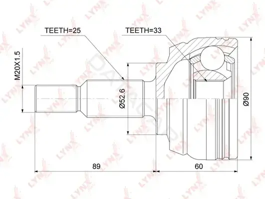 Шрус LYNXAUTO CO-3845