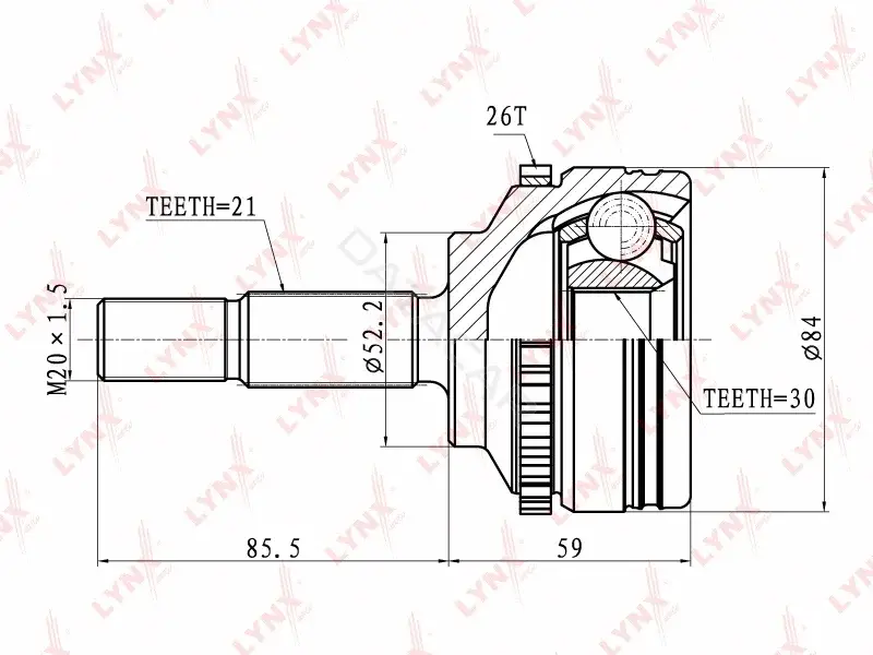 Шрус LYNXAUTO CO-6304A