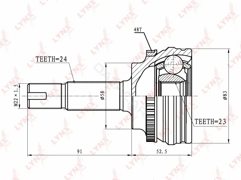 Шрус LYNXAUTO CO-7500A