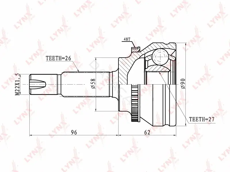 Шрус LYNXAUTO CO-7503A